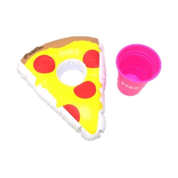 🌸New🌸 Pink Victoria’s Secret 2pc Cup + Floating Pizza Cup Holder NWT - Picture 2 of 3